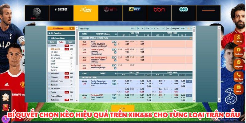 Bí quyết chọn kèo hiệu quả trên XIK888 cho từng loại trận đấu 